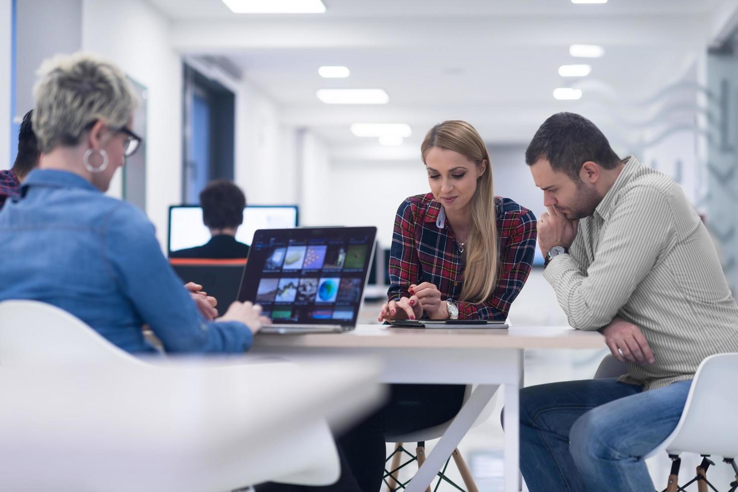 startup business team on meeting at modern office photo