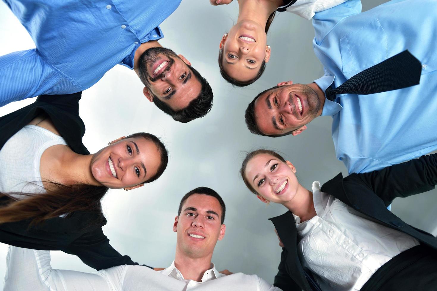 business people group joining hands photo