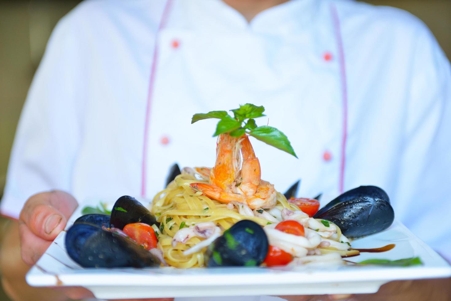 Chef preparing food photo