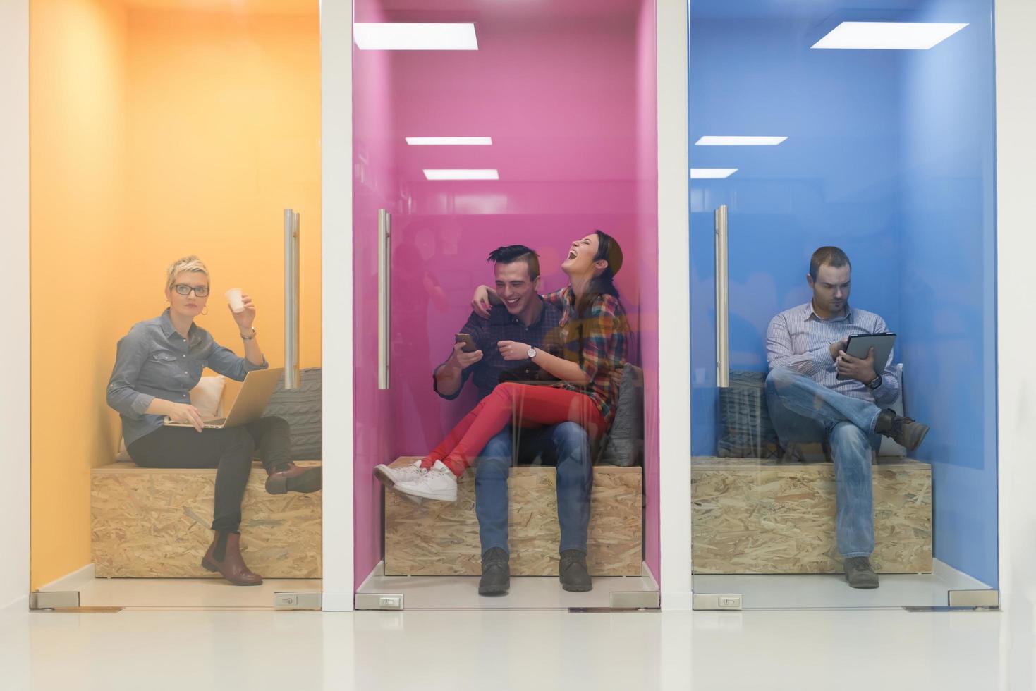 group of business people in creative working  space photo