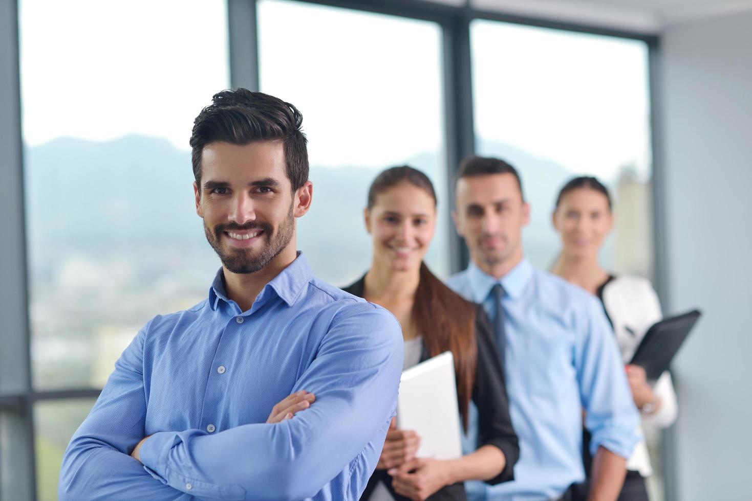 business people group in a meeting at office photo