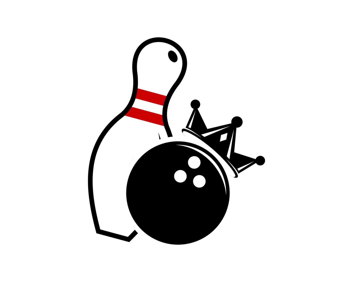 Bowling pin and bowling ball with crown vector