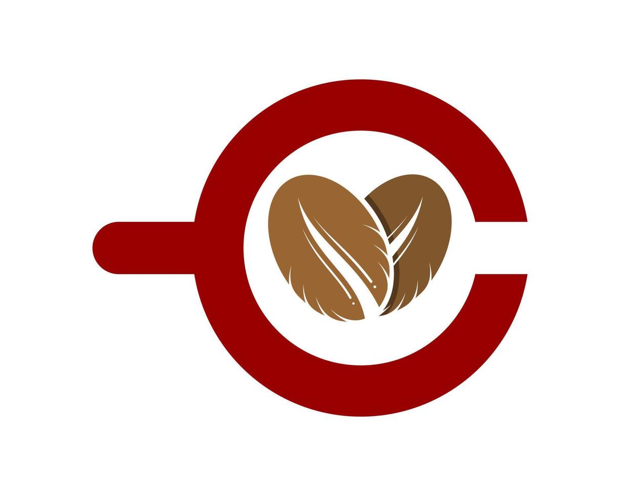 A coffee cup with coffee bean inside vector