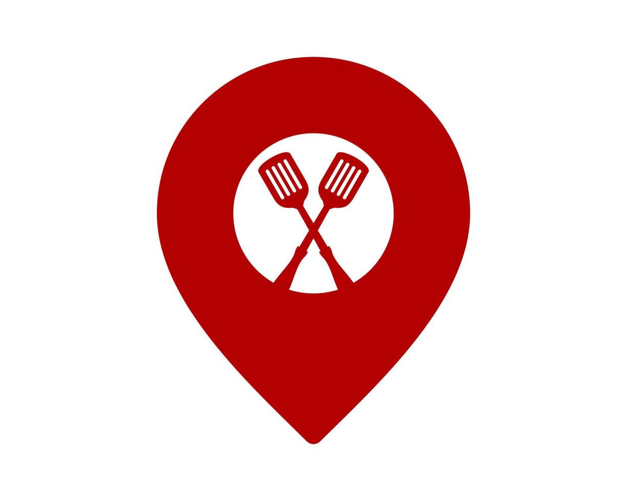 Location pin with spatula inside vector