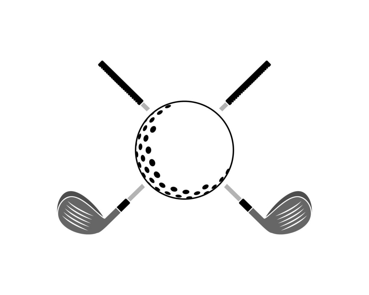 Golf stick with golf ball inside vector