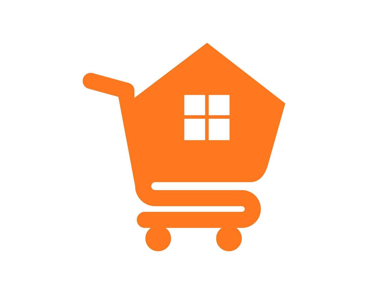 Trolly with house shape inside vector