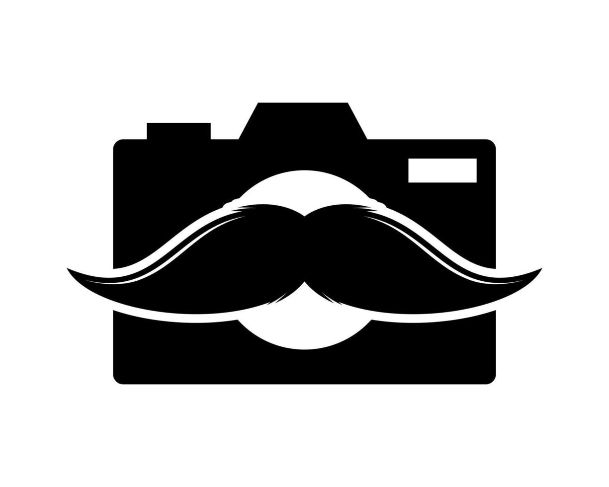 Camera shape with mustache inside vector