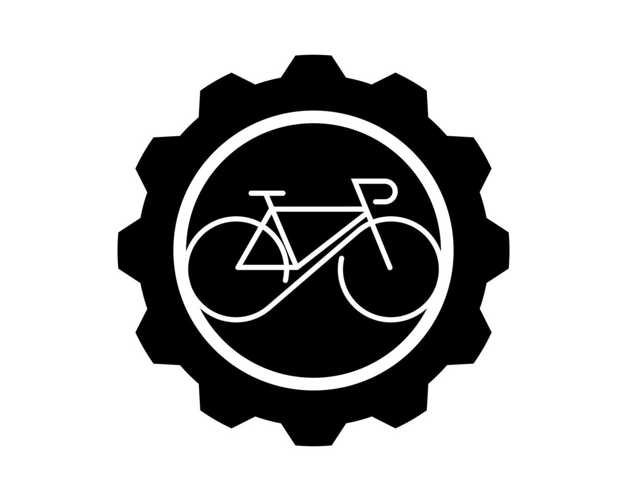 forma de engranaje con bicicleta dentro vector