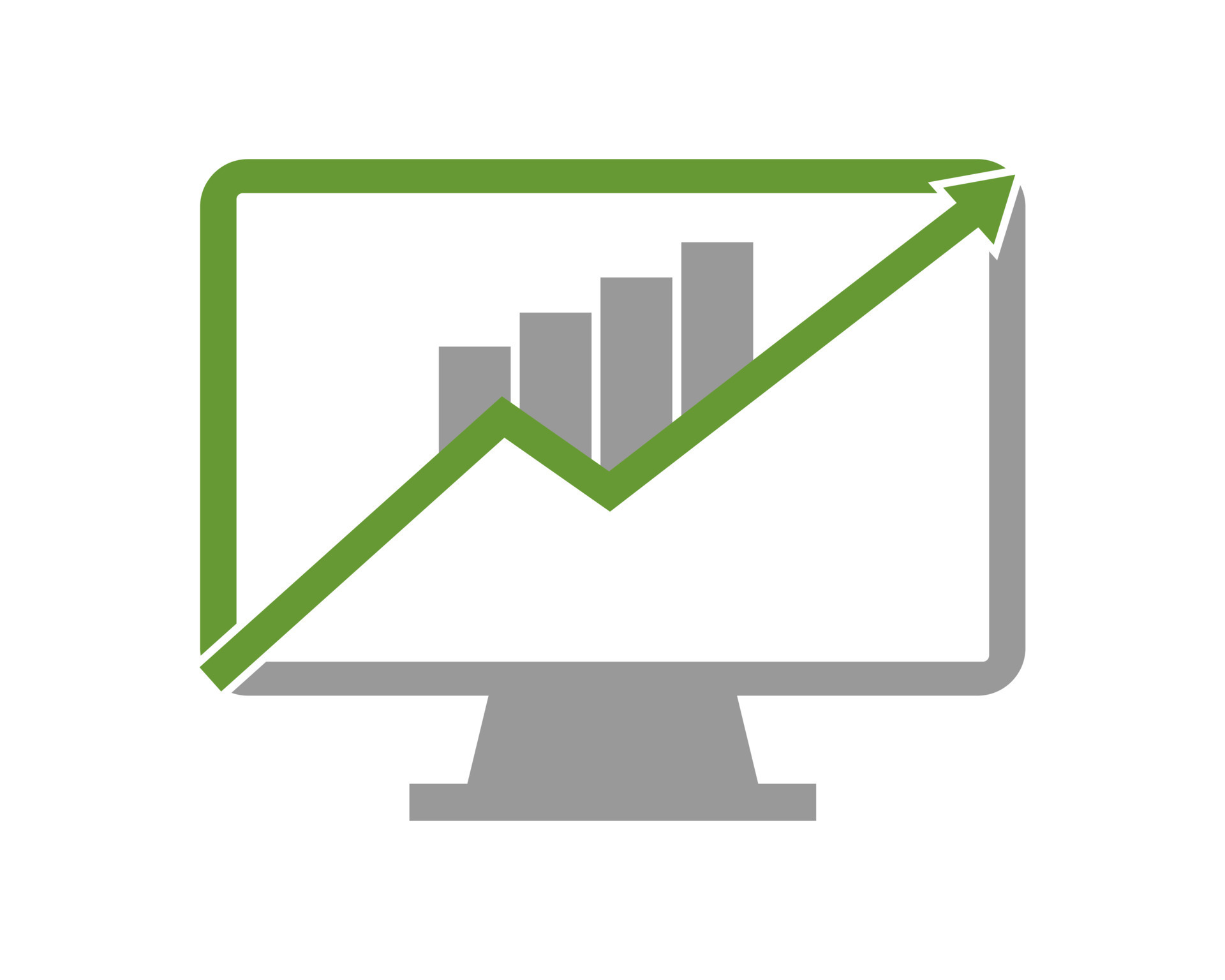Monitor with chart bar inside 12116007 Vector Art at Vecteezy