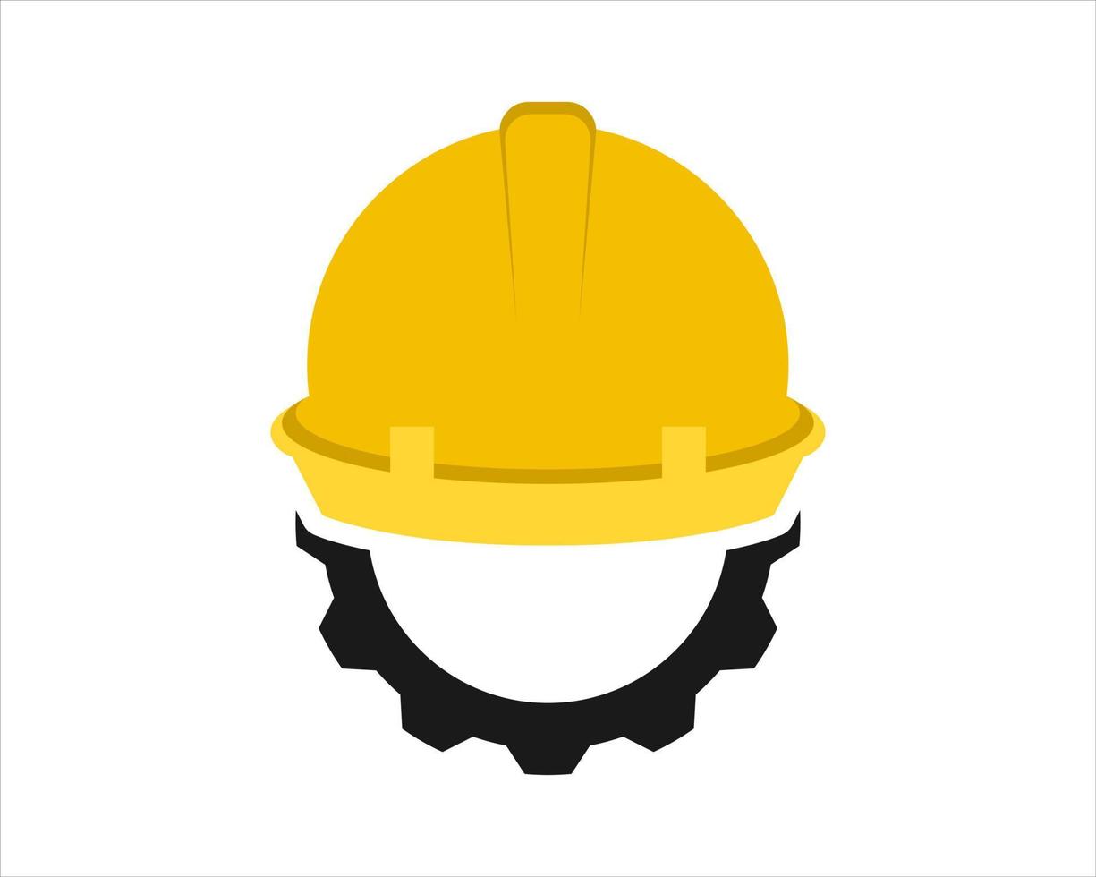 Building hat with gear shape vector