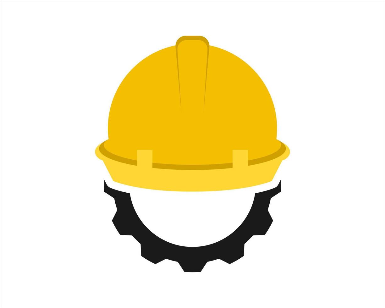 Building hat with gear shape vector