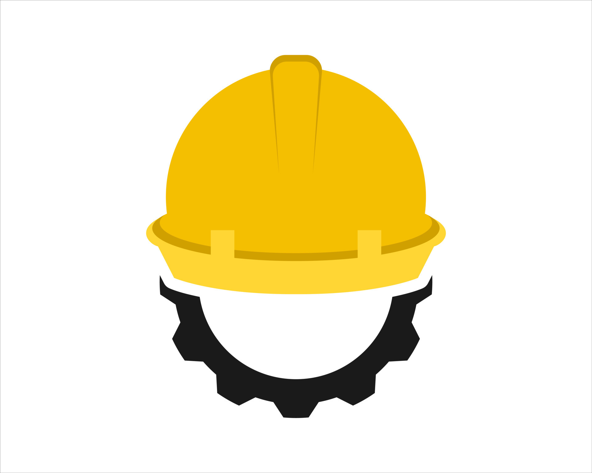 Building hat with gear shape 12116024 Vector Art at Vecteezy