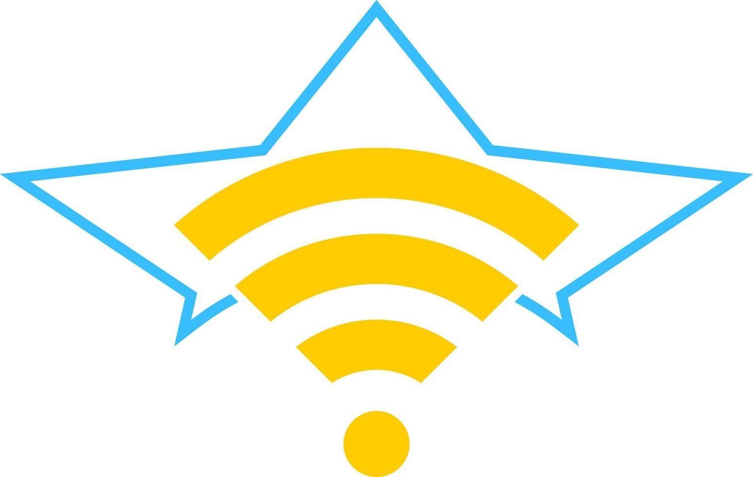Star with network symbol inside vector