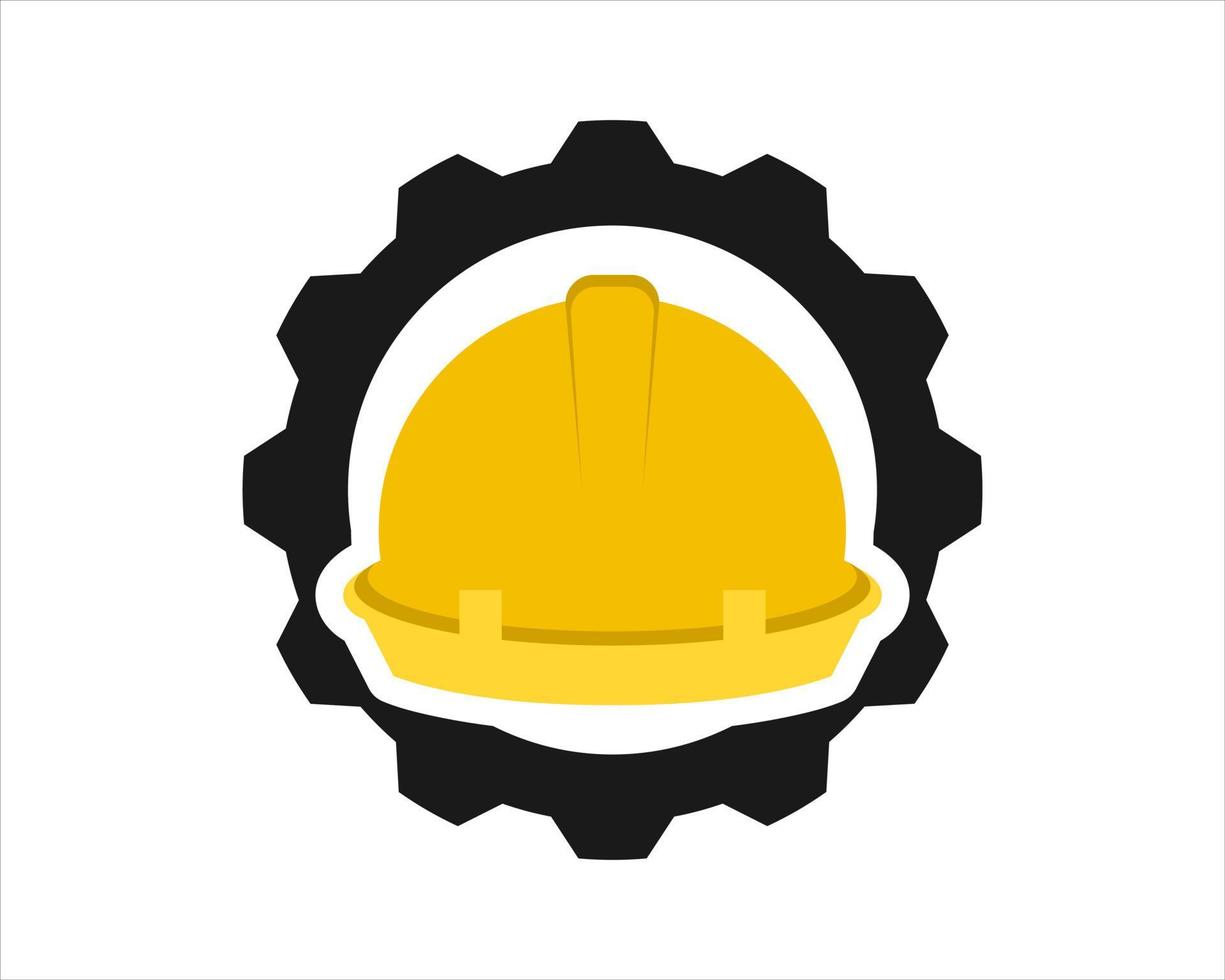 Gear with building hat inside vector