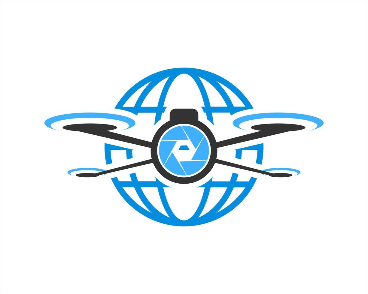 Globe with drone shape inside vector