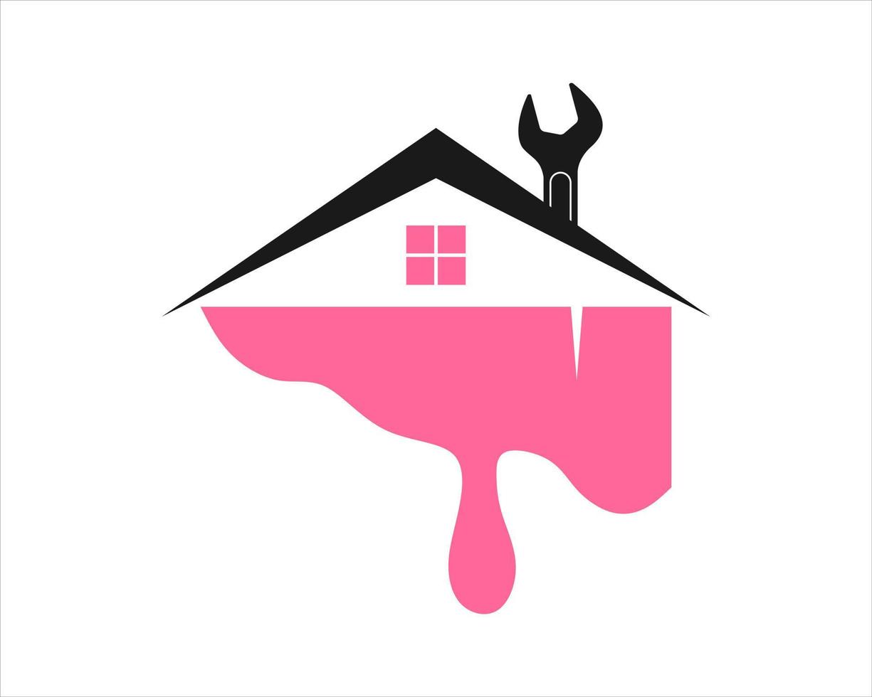 casa y llave con pintura vector