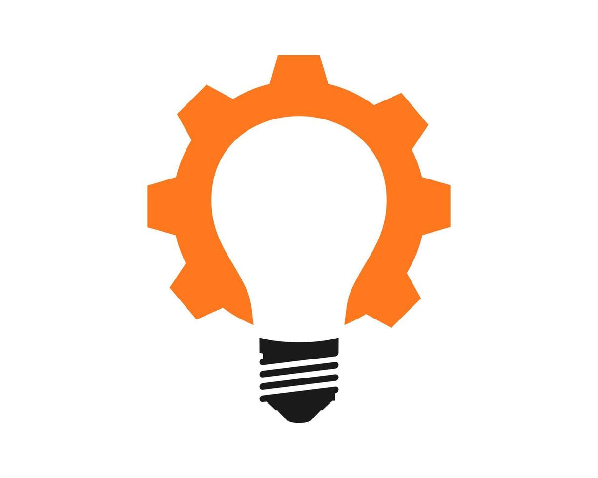 Gear with bulb shape inside vector