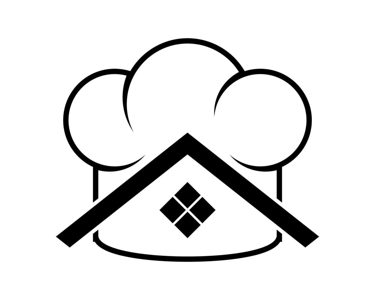 Chef hat with house shape inside vector