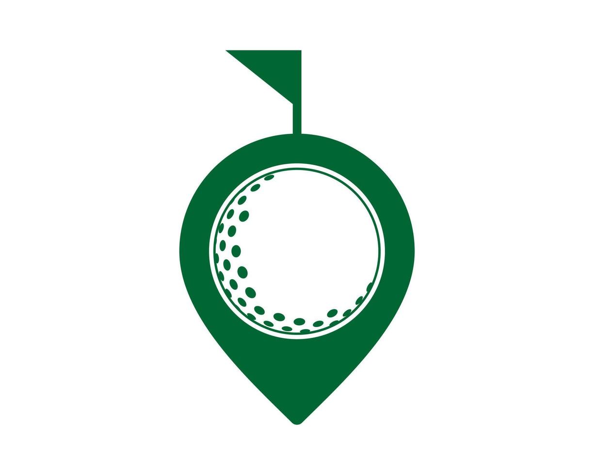 Location pin with golf ball inside vector