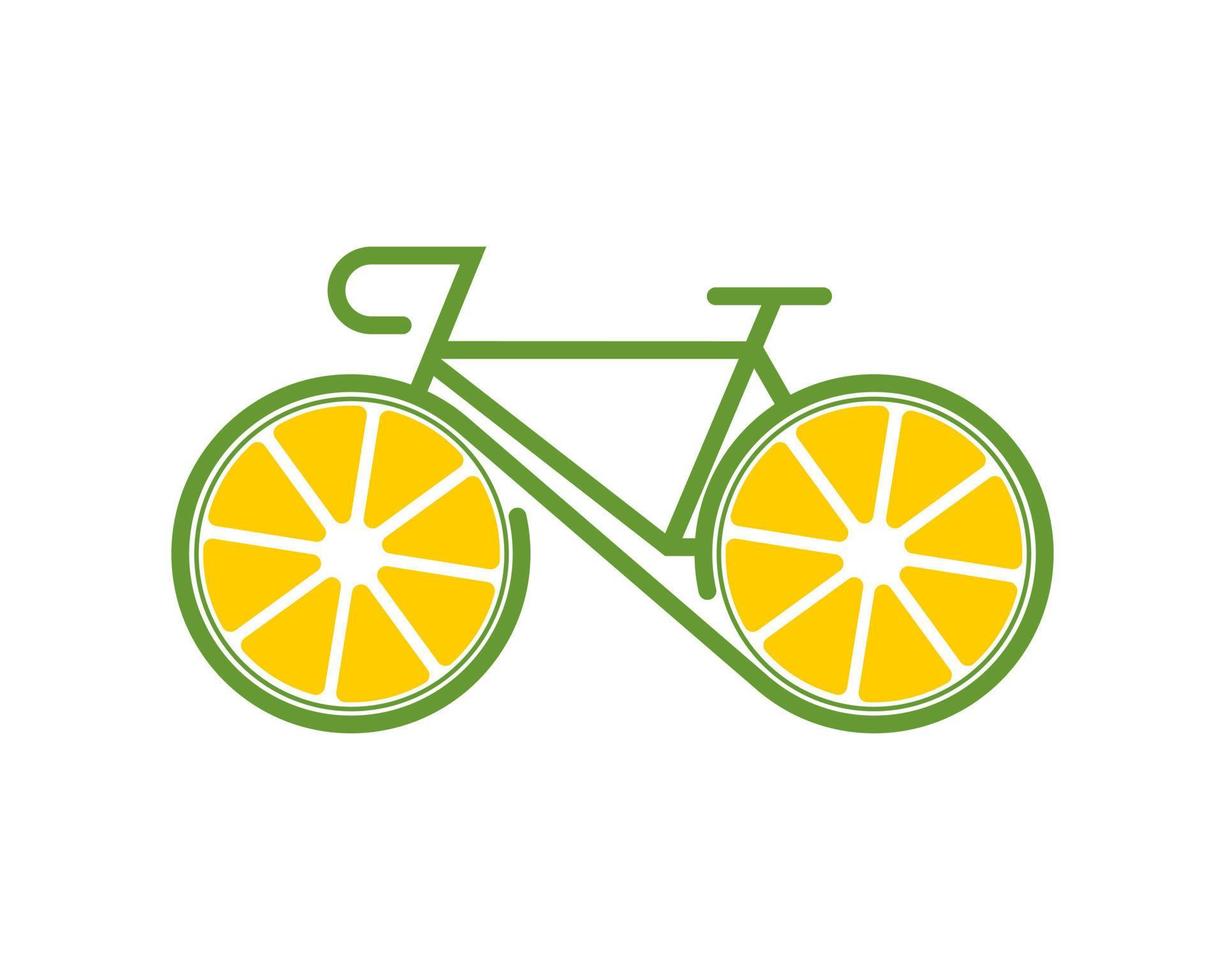 Bicycle with lemon on the wheel vector