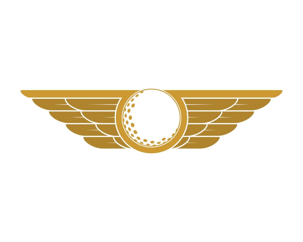 Wings with golf ball inside vector