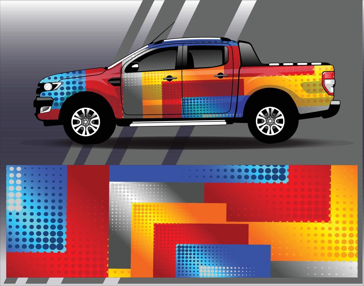 Car wrap design vector. Graphic  abstract stripe racing background kit designs for wrap vehicle  race car  rally  adventure and livery vector