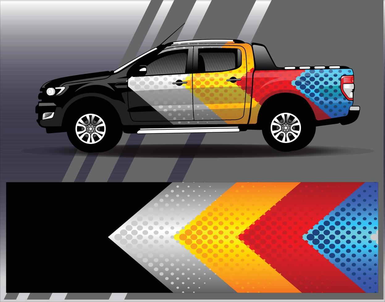 Car wrap design vector. Graphic  abstract stripe racing background kit designs for wrap vehicle  race car  rally  adventure and livery vector