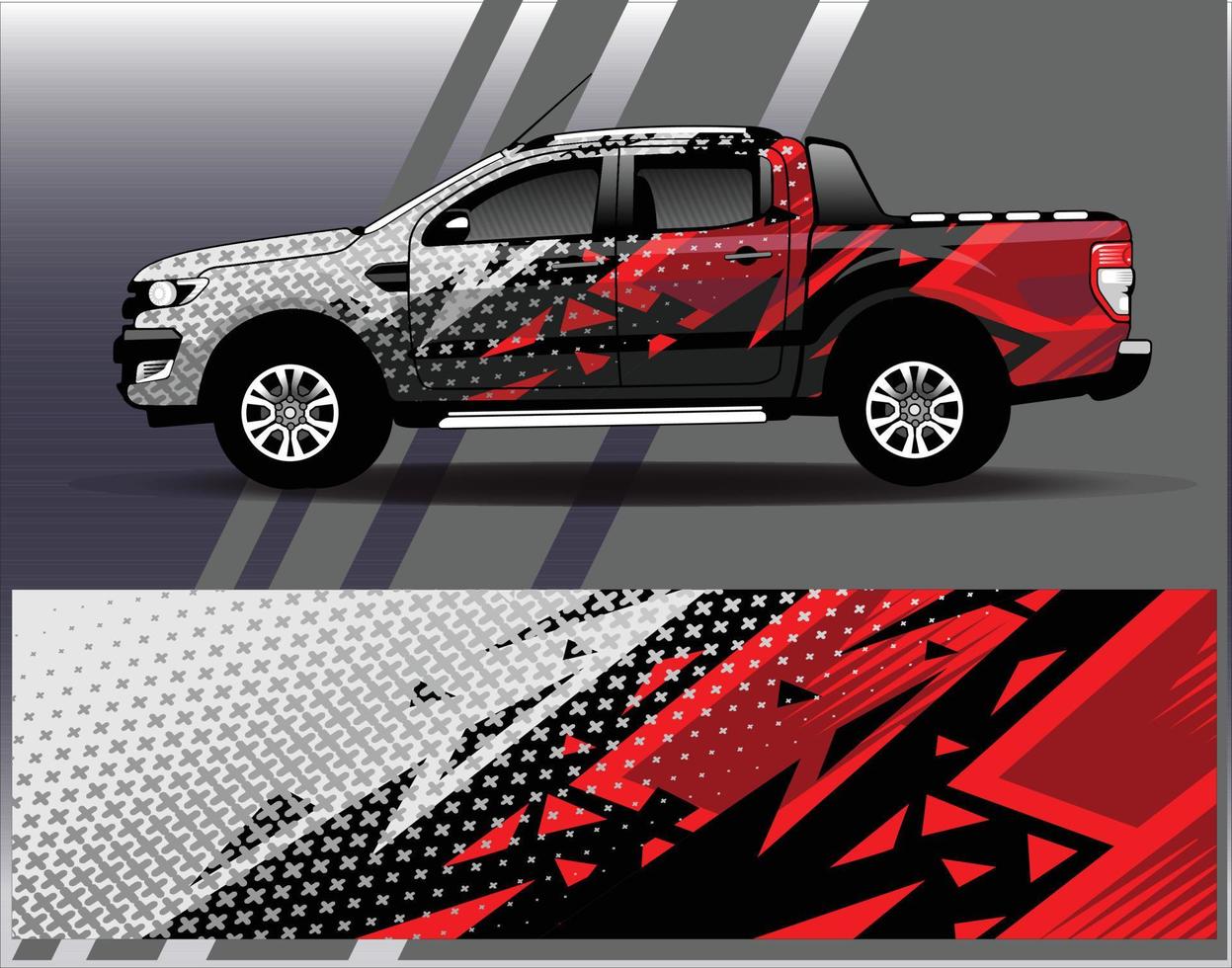 Car wrap design vector. Graphic  abstract stripe racing background kit designs for wrap vehicle  race car  rally  adventure and livery vector