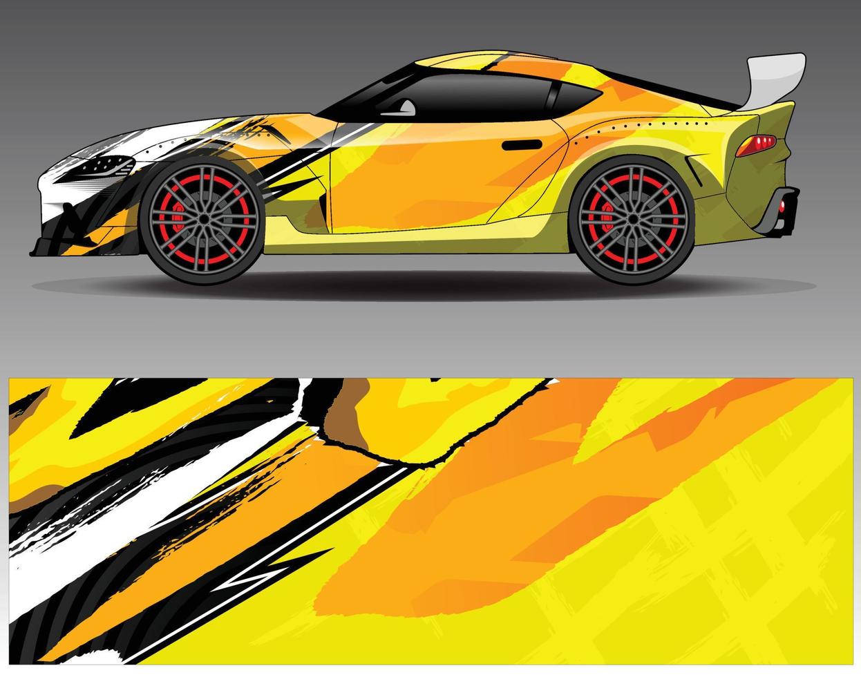 Car wrap design vector. Graphic abstract stripe racing background kit designs for wrap vehicle  race car  rally  adventure and livery vector