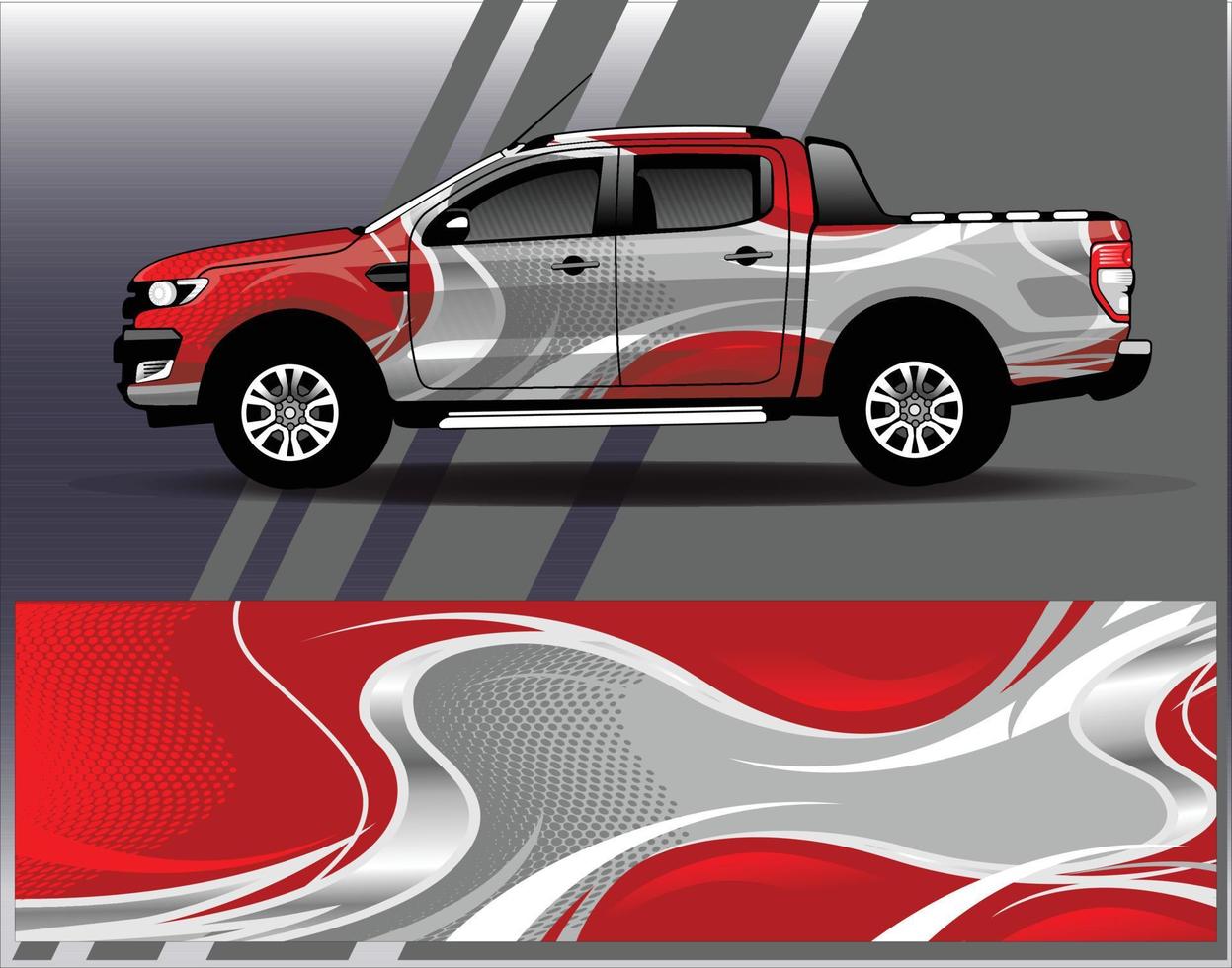 Car wrap design vector. Graphic  abstract stripe racing background kit designs for wrap vehicle  race car  rally  adventure and livery vector