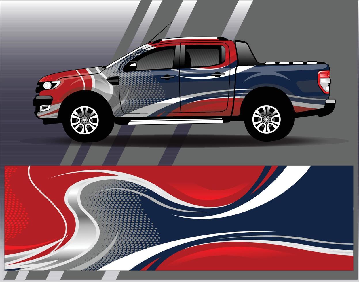 Car wrap design vector. Graphic  abstract stripe racing background kit designs for wrap vehicle  race car  rally  adventure and livery vector