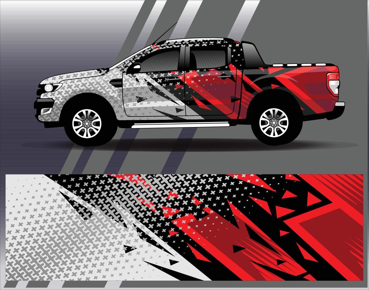 Car wrap design vector. Graphic  abstract stripe racing background kit designs for wrap vehicle  race car  rally  adventure and livery vector