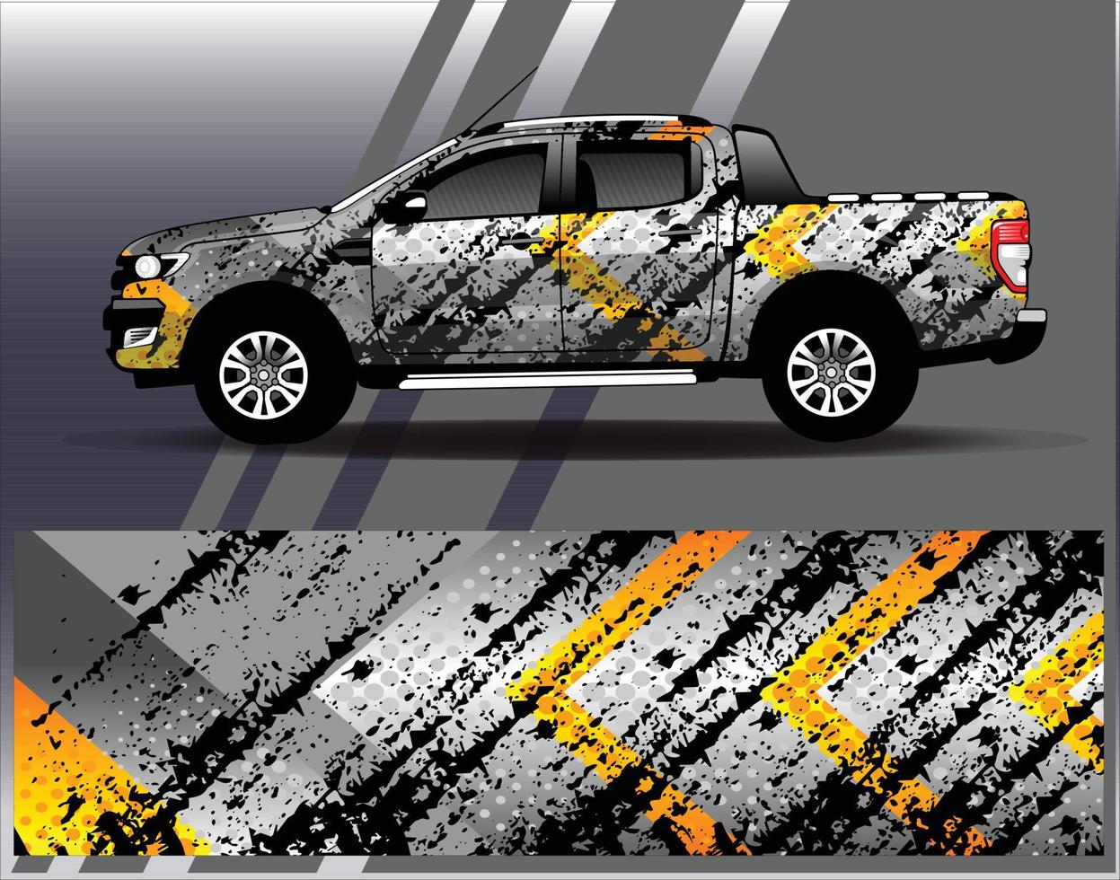 Car wrap design vector. Graphic  abstract stripe racing background kit designs for wrap vehicle  race car  rally  adventure and livery vector