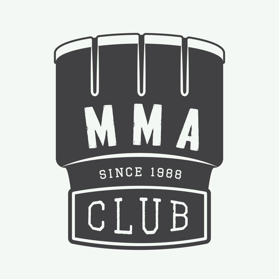 Vintage mixed martial arts logo, badge or emblems. Vector illustration