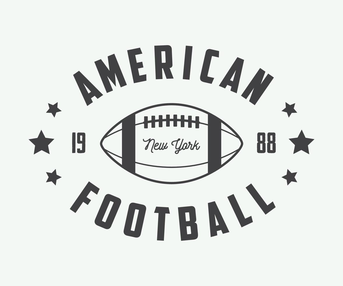 Vintage rugby and american football labels, emblems and logo. Vector illustration