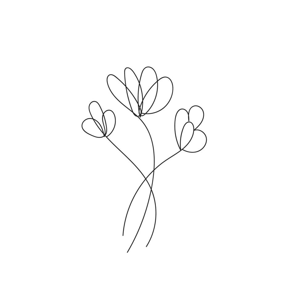 Hand down line art floral 12116831 Vector Art at Vecteezy