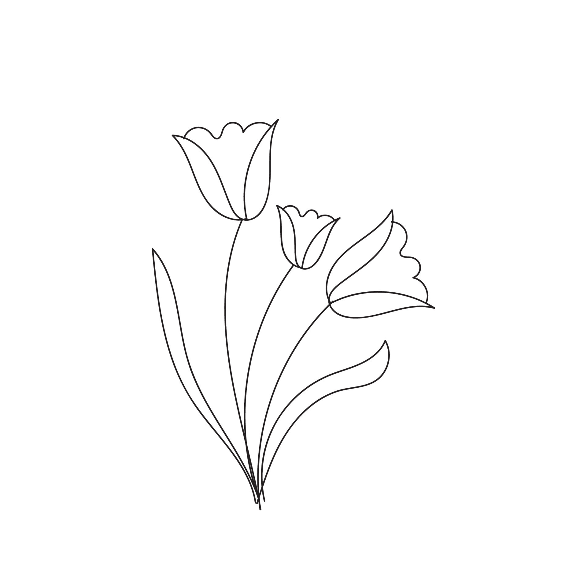 Hand down line art floral 12116835 Vector Art at Vecteezy