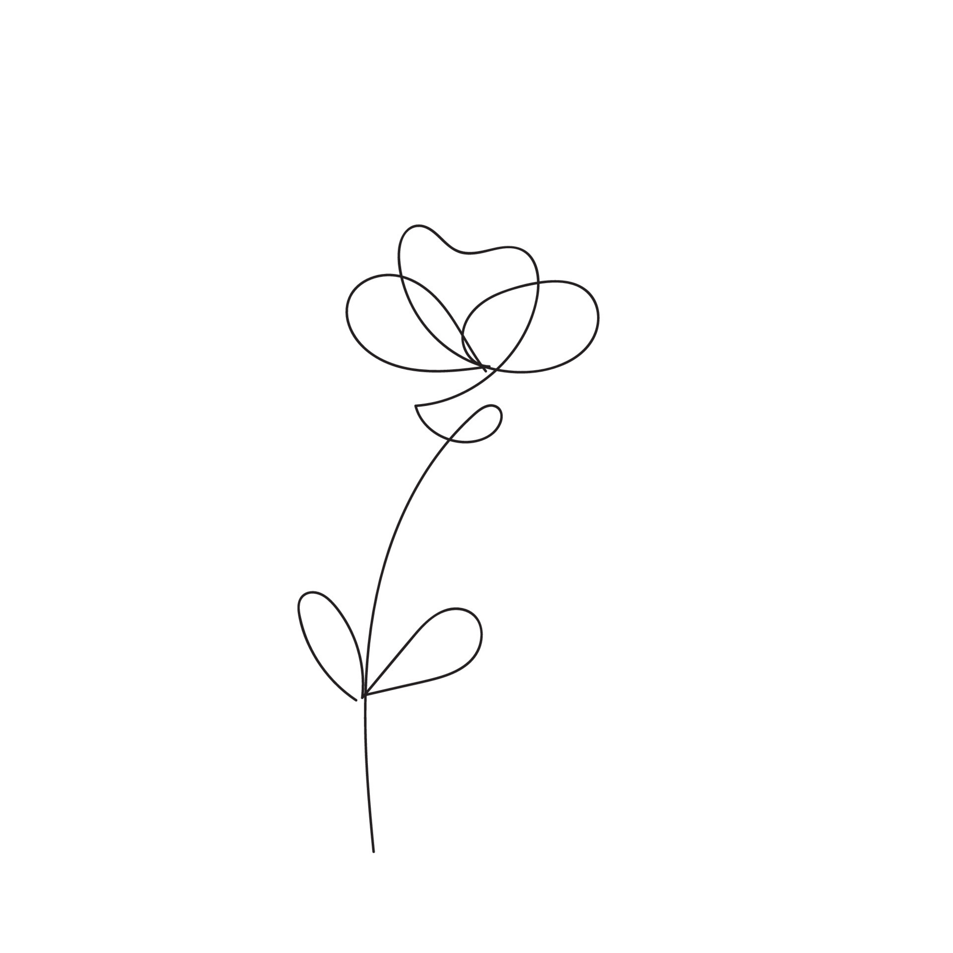 Hand down line art floral 12116867 Vector Art at Vecteezy