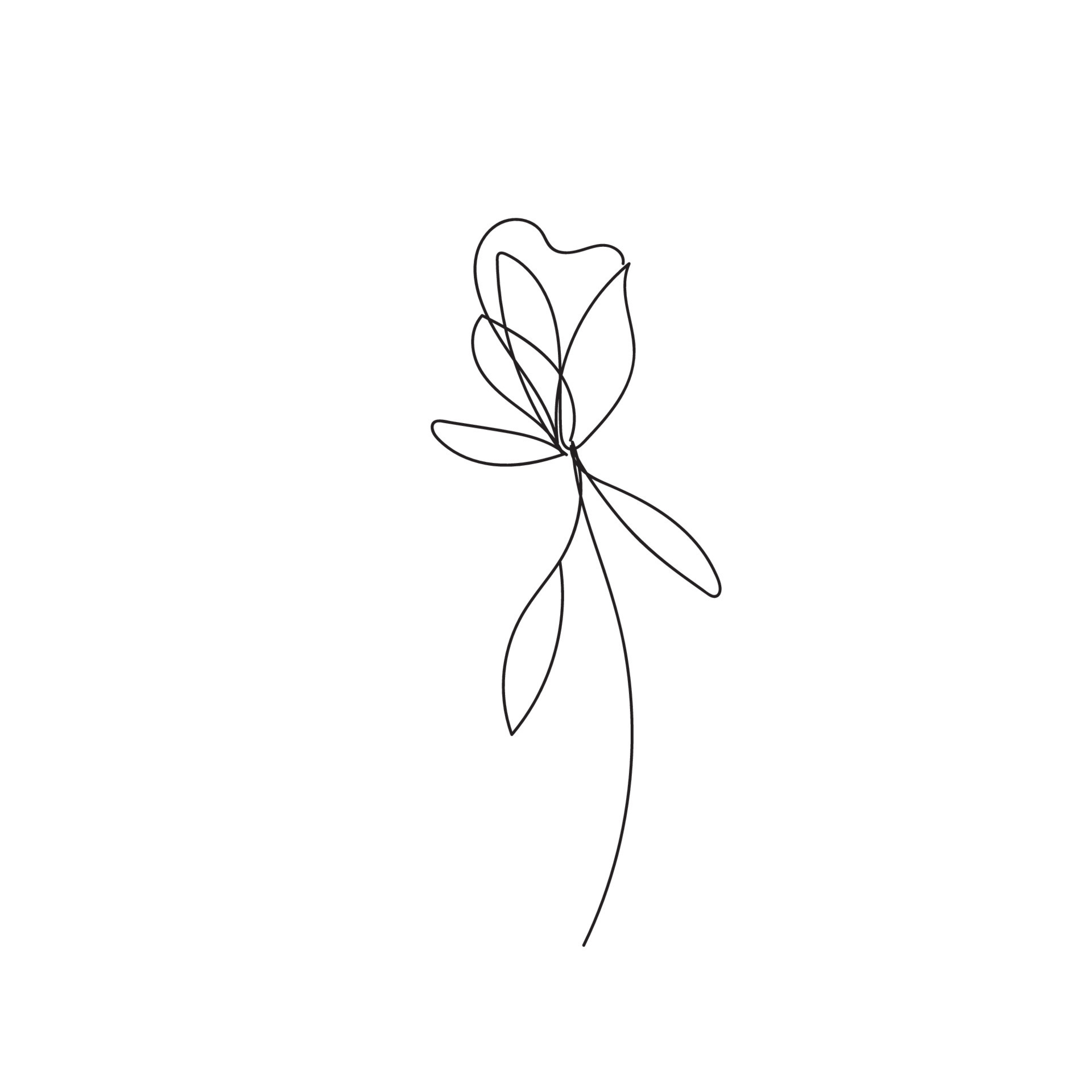 Hand down line art floral 12116981 Vector Art at Vecteezy