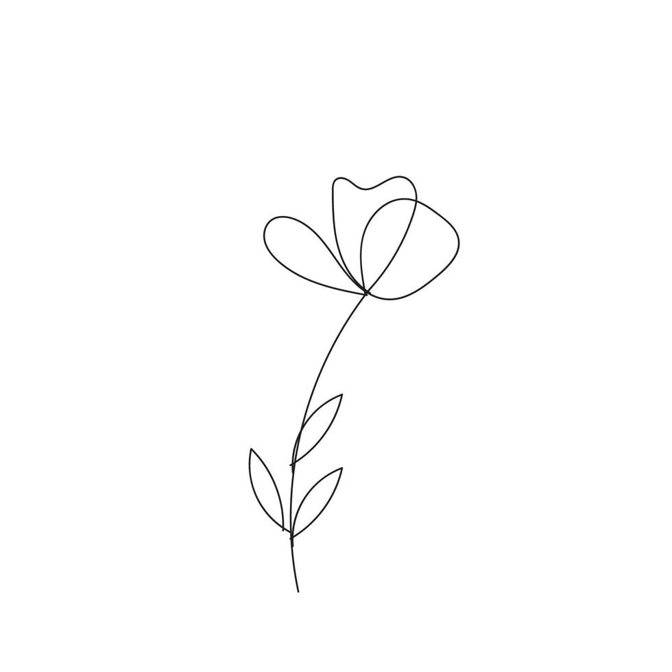 Hand down line art floral 12116988 Vector Art at Vecteezy