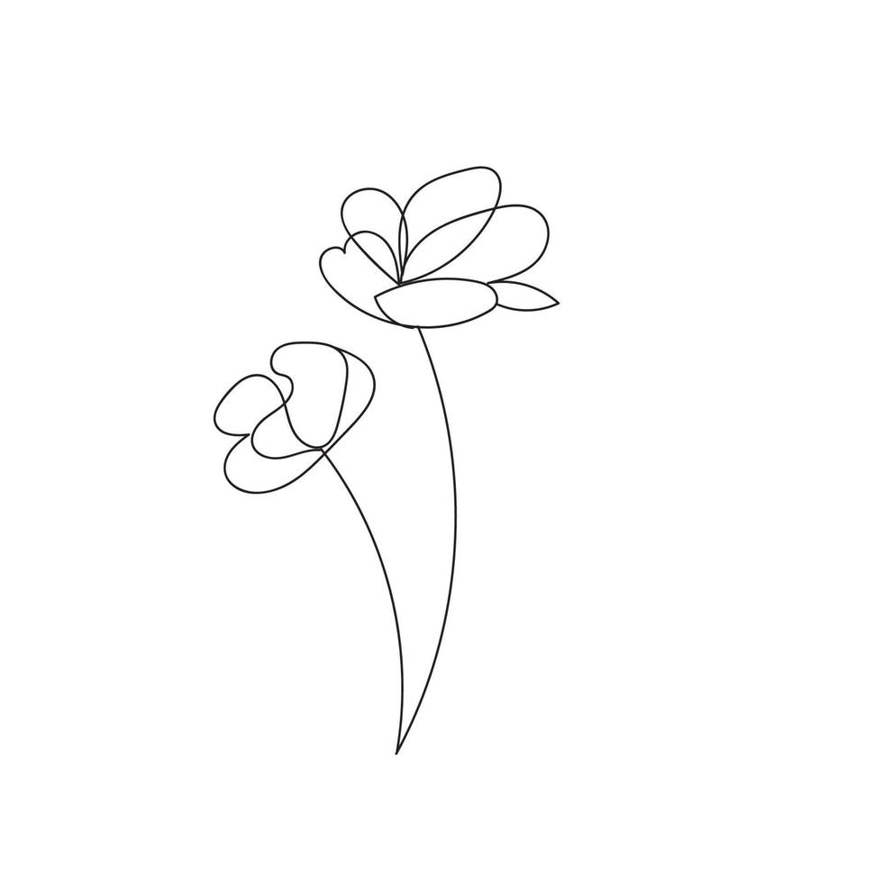 Hand down line art floral 12117008 Vector Art at Vecteezy