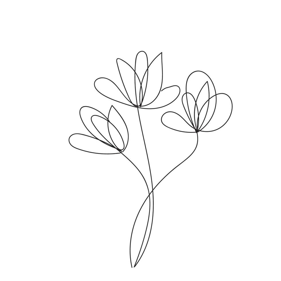 Hand down line art floral 12117016 Vector Art at Vecteezy