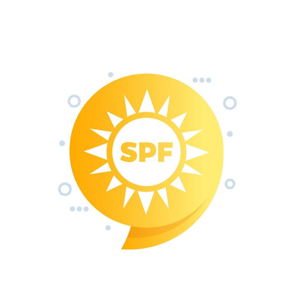 SPF icon, UV and sun protection vector