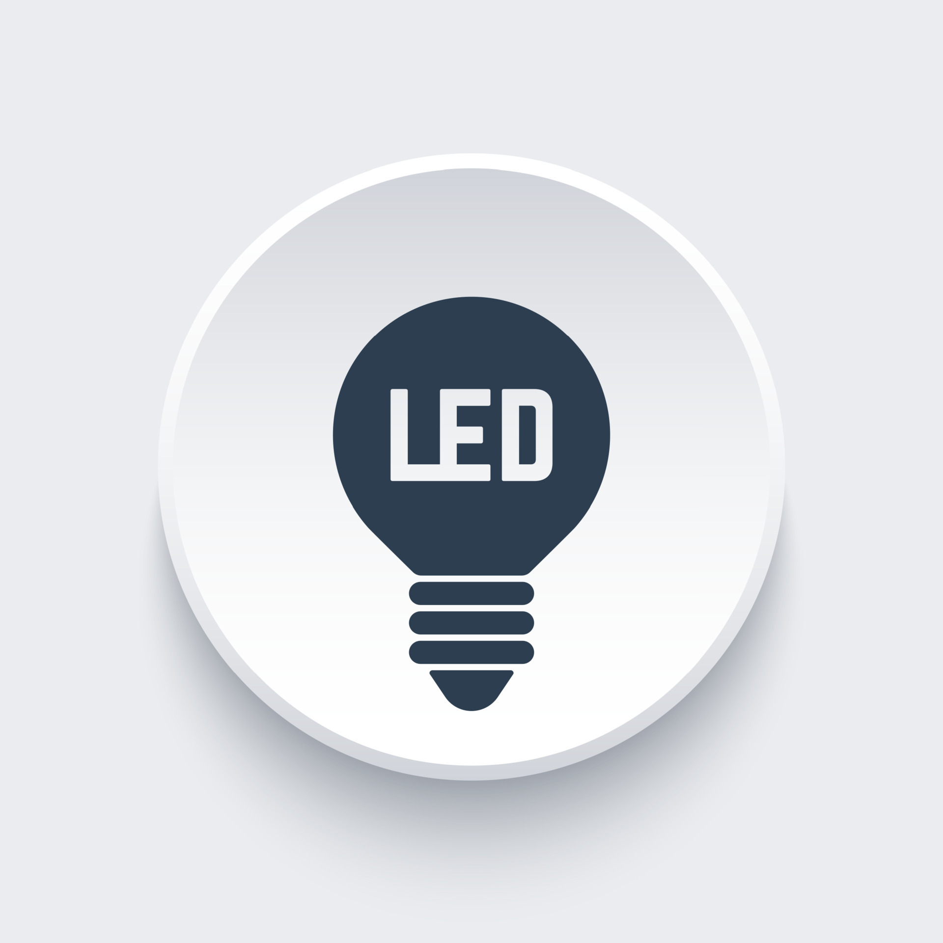 led light bulb icon on round 3d shape 12117235 Vector Art at Vecteezy