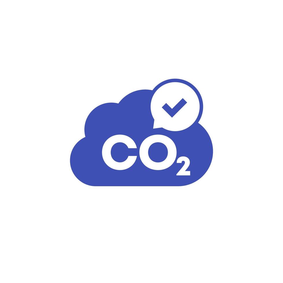icono de carbono neutral con nube de gas co2 vector