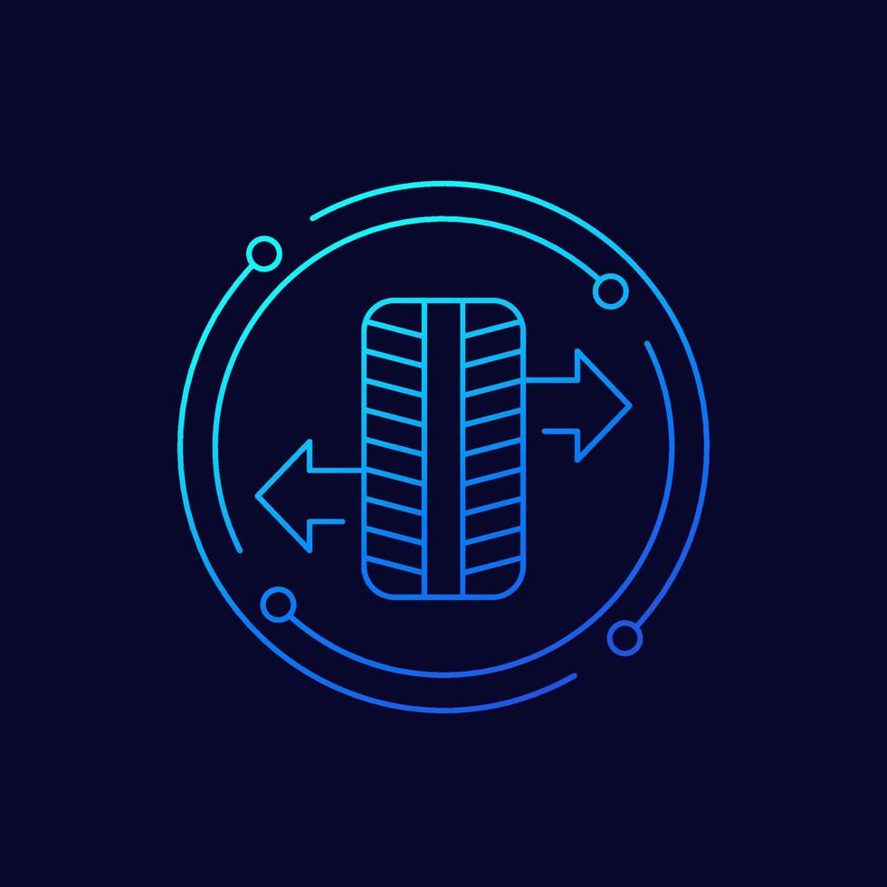 wheel alignment line icon, vector