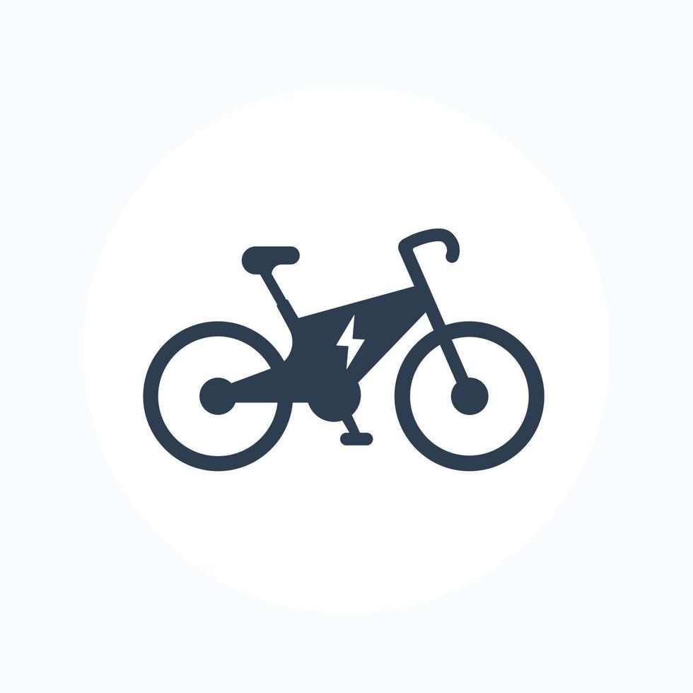 Electric bike icon, city ecologic transport, e-bike pictogram isolated on white vector