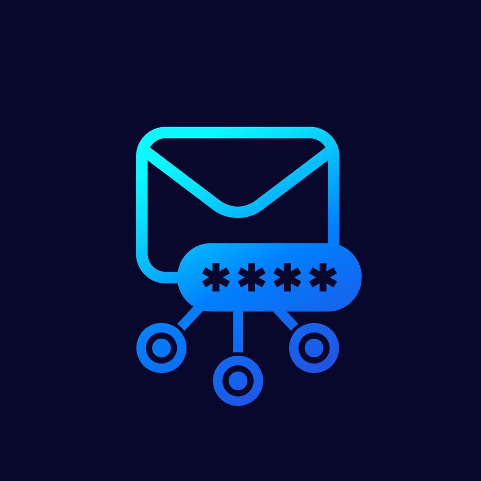 email icon with a password, vector