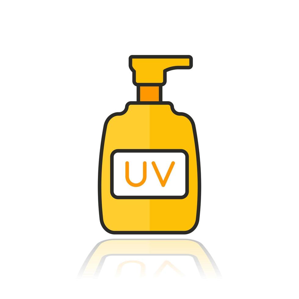 sunscreen, sunblock cream icon with outline vector