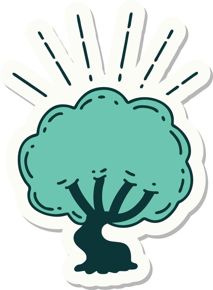 sticker of tattoo style tree vector